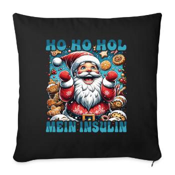 Ho Ho Hold My Blood Sugar Level - Diabetes Spruch - Sofakissenbezug 45 x 45 cm - Schwarz - Vorne