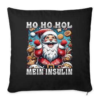 Ho Ho Hold My Blood Sugar Level - Diabetes Spruch - Sofakissenbezug 45 x 45 cm - Schwarz - Vorne