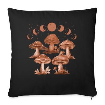 Vintage Mushrooms Lunar Eclipse Cozy Goblincore Ae - Sofakissenbezug 45 x 45 cm - Schwarz - Vorne