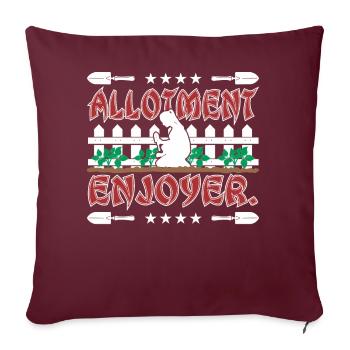 allotment enjoyer. - Sofa pillowcase 17,3'' x 17,3'' (45 x 45 cm) - burgundy - Front