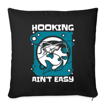 L’accrochage n’est pas facile Pêcheur à la mouche en haute mer - Housse de coussin décorative 45 x 45 cm - noir - Devant