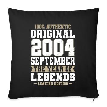 20th Birthday Vintage September 2004 Original - Sofa pillowcase 17,3'' x 17,3'' (45 x 45 cm) - black - Front