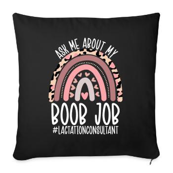 Lactation Consultant Mama Breastfeeding Lactation - Sofa pillowcase 17,3'' x 17,3'' (45 x 45 cm) - black - Front