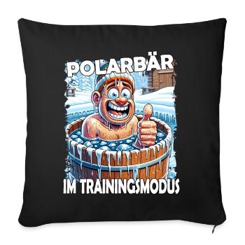 Eisbaden Winterbaden Lustig - Sofakissenbezug 45 x 45 cm - Schwarz - Vorne