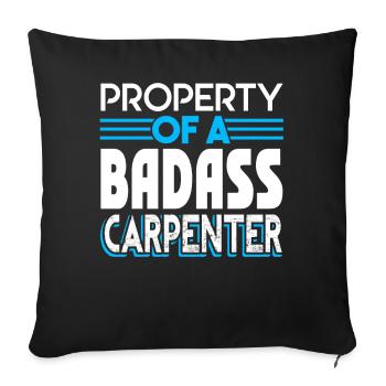 Carpenter Property Of A Badass Carpenter - Sofa pillowcase 17,3'' x 17,3'' (45 x 45 cm) - black - Front