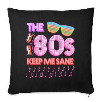80s Retro 1980 - Sofa pillowcase 17,3'' x 17,3'' (45 x 45 cm) - black - Front