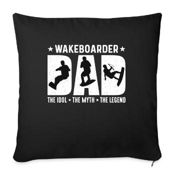 Wakeboarder Papa L’Idole L’Amateur De Wakeboard - Housse de coussin décorative 45 x 45 cm - noir - Devant