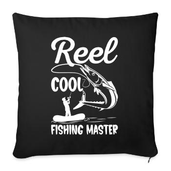 Reel Cool Fishing Master Cool Fisherman Fishing - Sofakissenbezug 45 x 45 cm - Schwarz - Vorne