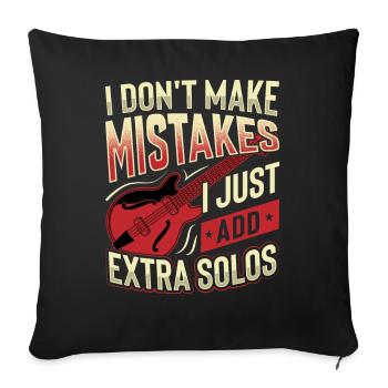 Je ne fais pas d’erreurs, j’ajoute juste des solos supplémentaires - Housse de coussin décorative 45 x 45 cm - noir - Devant