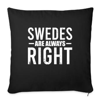 Les Suédois ont toujours raison Vintage Suède Suédois - Housse de coussin décorative 45 x 45 cm - noir - Devant