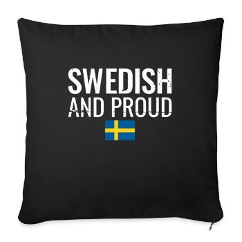 Swedish And Proud Vintage Sweden Flag - Sofa pillowcase 17,3'' x 17,3'' (45 x 45 cm) - black - Front