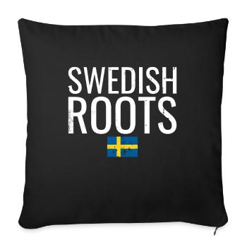 Swedish Roots Vintage Sweden Swedish Flag - Sofa pillowcase 17,3'' x 17,3'' (45 x 45 cm) - black - Front