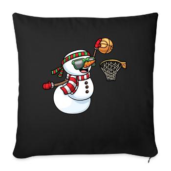 Snowman Playing Basketball Game Christmas - Sofa pillowcase 17,3'' x 17,3'' (45 x 45 cm) - black - Front