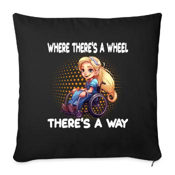 Where There's A Wheel There's A Way - Sofakissenbezug 45 x 45 cm - Schwarz - Vorne
