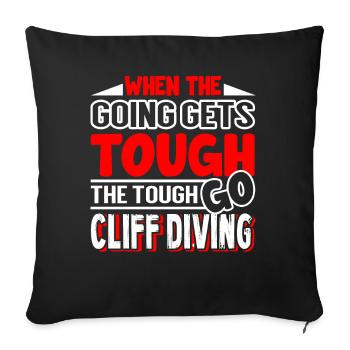 Cliff Diving The Tough Go Cliff Diving - Sofa pillowcase 17,3'' x 17,3'' (45 x 45 cm) - black - Front
