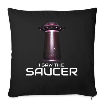 Alien, UFO, UAP, Space, Weltraum Flugobjekt - Sofakissenbezug 45 x 45 cm - Schwarz - Vorne