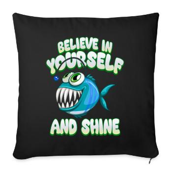 Be you! Self-confidence, positive thinking, motivation - Sofa pillowcase 17,3'' x 17,3'' (45 x 45 cm) - black - Front
