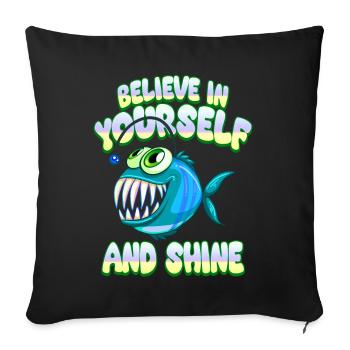 Soyez vous-même ! Confiance en soi, pensée positive, motivation - Housse de coussin décorative 45 x 45 cm - noir - Devant