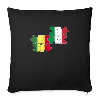 Senegal Italy Vintage Flag Senegalese - Sofa pillowcase 17,3'' x 17,3'' (45 x 45 cm) - black - Front