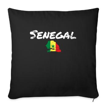 Senegal Vintage Map Flag Senegalese - Sofa pillowcase 17,3'' x 17,3'' (45 x 45 cm) - black - Front