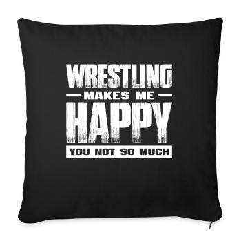Lutteur lutteur Fight Wrestling Ringer cadeau - Housse de coussin décorative 45 x 45 cm - noir - Devant