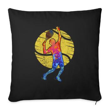 Tennis Player Tennis Racket Tennis Coach Tennis - Sofa pillowcase 17,3'' x 17,3'' (45 x 45 cm) - black - Front