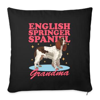 English Springer Spaniel Granny Dogs Gift - Sofa pillowcase 17,3'' x 17,3'' (45 x 45 cm) - black - Front