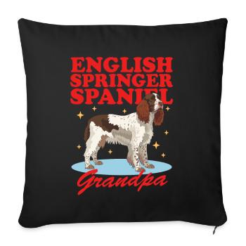 English Springer Spaniel Grandpa Dog Gift - Sofa pillowcase 17,3'' x 17,3'' (45 x 45 cm) - black - Front