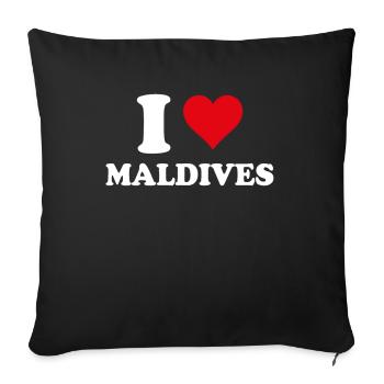 Ich liebe Malediven Herz Maledivisch Maledivisch Geschenk - Sofakissenbezug 45 x 45 cm - Schwarz - Vorne
