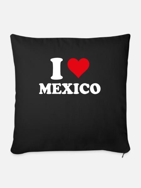 Ich liebe Mexiko Herz Mexikanisches Geschenk Mexikanisch - Sofakissenbezug 45 x 45 cm - Schwarz