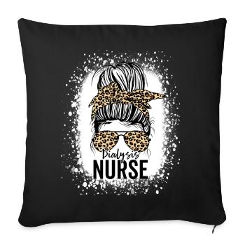 Dialysis Nurse Appreciation Messy Bun Dialysis - Sofa pillowcase 17,3'' x 17,3'' (45 x 45 cm) - black - Front