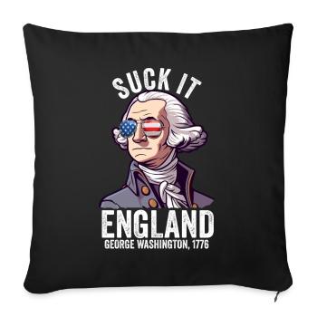 Suck It England Funny 4th Of July George - Sofa pillowcase 17,3'' x 17,3'' (45 x 45 cm) - black - Front
