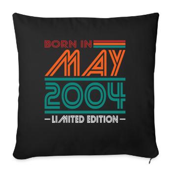 20th Birthday Vintage May 2004 Born in 2004 - Sofa pillowcase 17,3'' x 17,3'' (45 x 45 cm) - black - Front