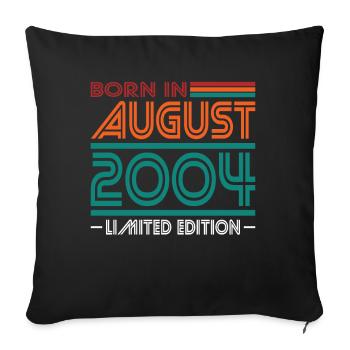 20th Birthday Vintage August 2004 Born in 2004 - Sofa pillowcase 17,3'' x 17,3'' (45 x 45 cm) - black - Front