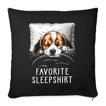 Beagle Favorite Sleepshirt - Sofa pillowcase 17,3'' x 17,3'' (45 x 45 cm) - black - Front