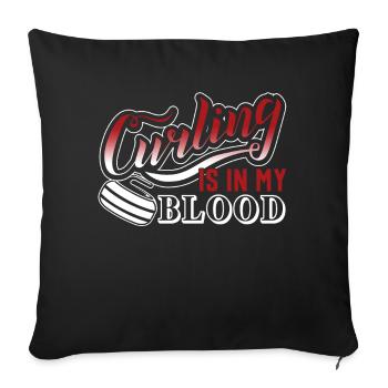 Curling Curling Is In My Blood - Sofa pillowcase 17,3'' x 17,3'' (45 x 45 cm) - black - Front