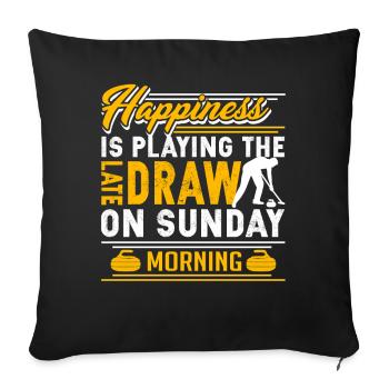 Curling Happiness Is Play Curling - Sofa pillowcase 17,3'' x 17,3'' (45 x 45 cm) - black - Front