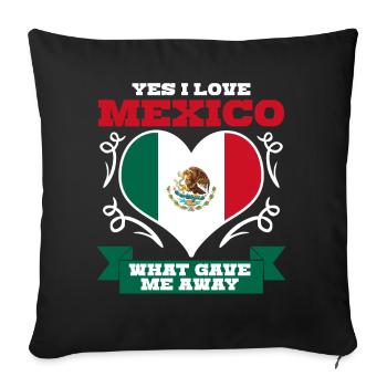 Mexico Heart Mexican Flag Mexicans - Sofa pillowcase 17,3'' x 17,3'' (45 x 45 cm) - black - Front