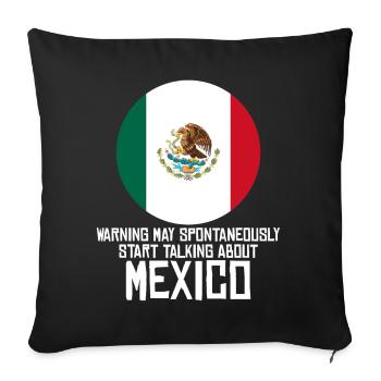 Mexique Drapeau Mexicains Mexicains - Housse de coussin décorative 45 x 45 cm - noir - Devant