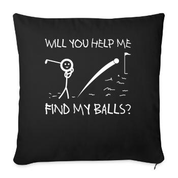 Golf Course Golf Players - Sofa pillowcase 17,3'' x 17,3'' (45 x 45 cm) - black - Front