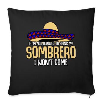 Mexique Sombrero Mexicains Mexicains - Housse de coussin décorative 45 x 45 cm - noir - Devant