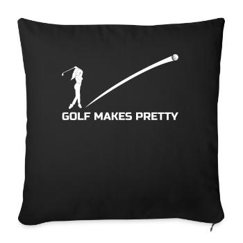 Jolie fille de golf - Housse de coussin décorative 45 x 45 cm - noir - Devant