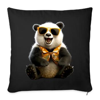 Panda Bear Lunettes de soleil Pandas Love Cute Panda Bear - Housse de coussin décorative 45 x 45 cm - noir - Devant
