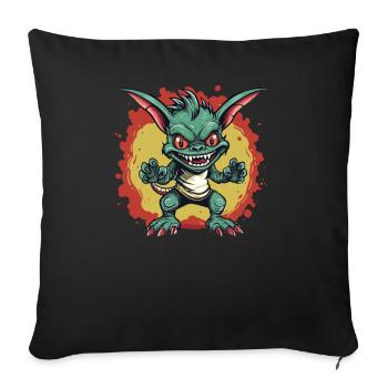 Cryptozoologists Chupacabra Creatures Cartoony - Sofa pillowcase 17,3'' x 17,3'' (45 x 45 cm) - black - Front
