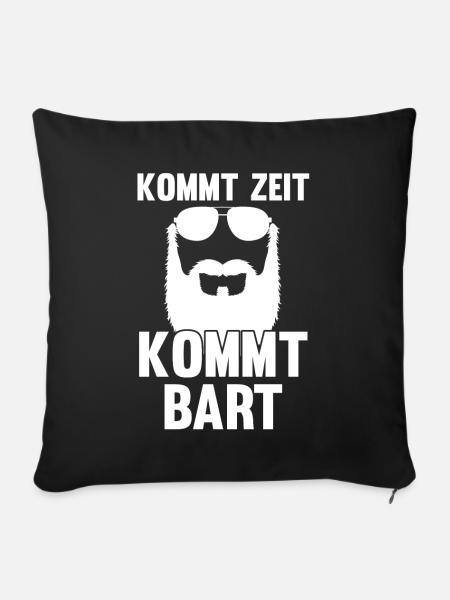 Bärtig Bartträger Schnurrbart Bart - Sofakissenbezug 45 x 45 cm - Schwarz