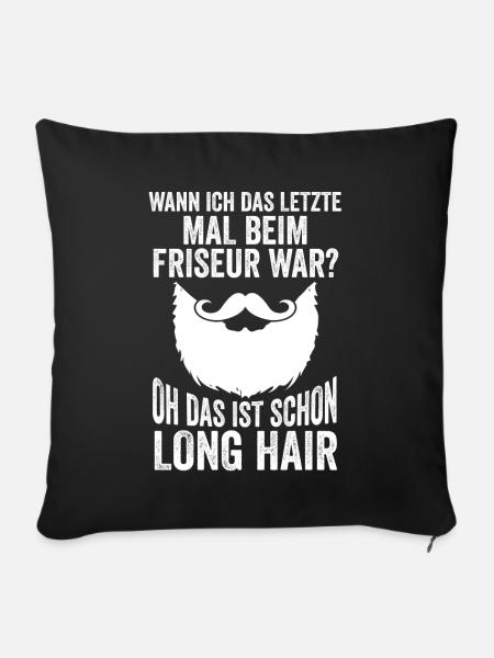Bärtig Bartträger Schnurrbart Bart - Sofakissenbezug 45 x 45 cm - Schwarz