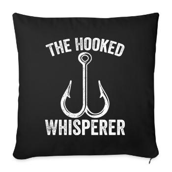 The Hooked Whisperer Funny Fishing Lover - Sofakissenbezug 45 x 45 cm - Schwarz - Vorne