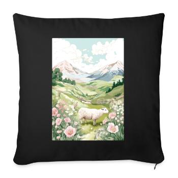 Countryside Naturecore Rural Meadow Cottagecore - Sofakissenbezug 45 x 45 cm - Schwarz - Vorne