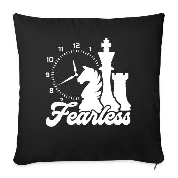 Chess Chess Fearless - Sofa pillowcase 17,3'' x 17,3'' (45 x 45 cm) - black - Front