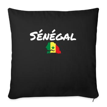 Sénégal Senegal Map Flag Senegalese - Sofa pillowcase 17,3'' x 17,3'' (45 x 45 cm) - black - Front